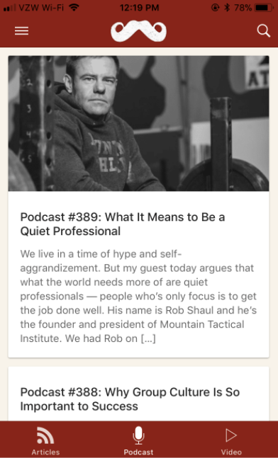 Podcast about what it means to be a quiet professional by Art of Manliness.