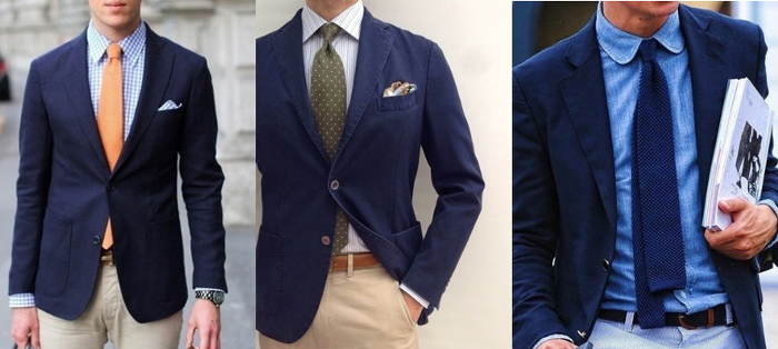 dark blue blazer matching shirt