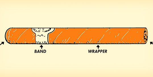 A drawing of a cigar.