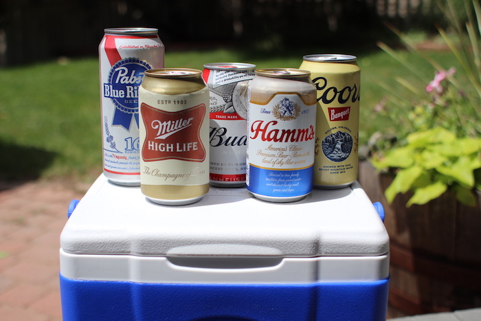 Cheap bear cans on an ice box.