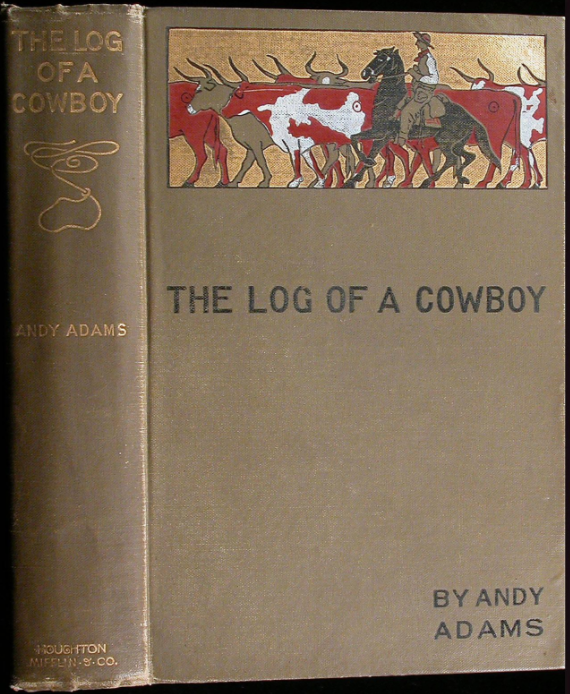 Novel cover of The Log of a Cowboy by Andy Adams.