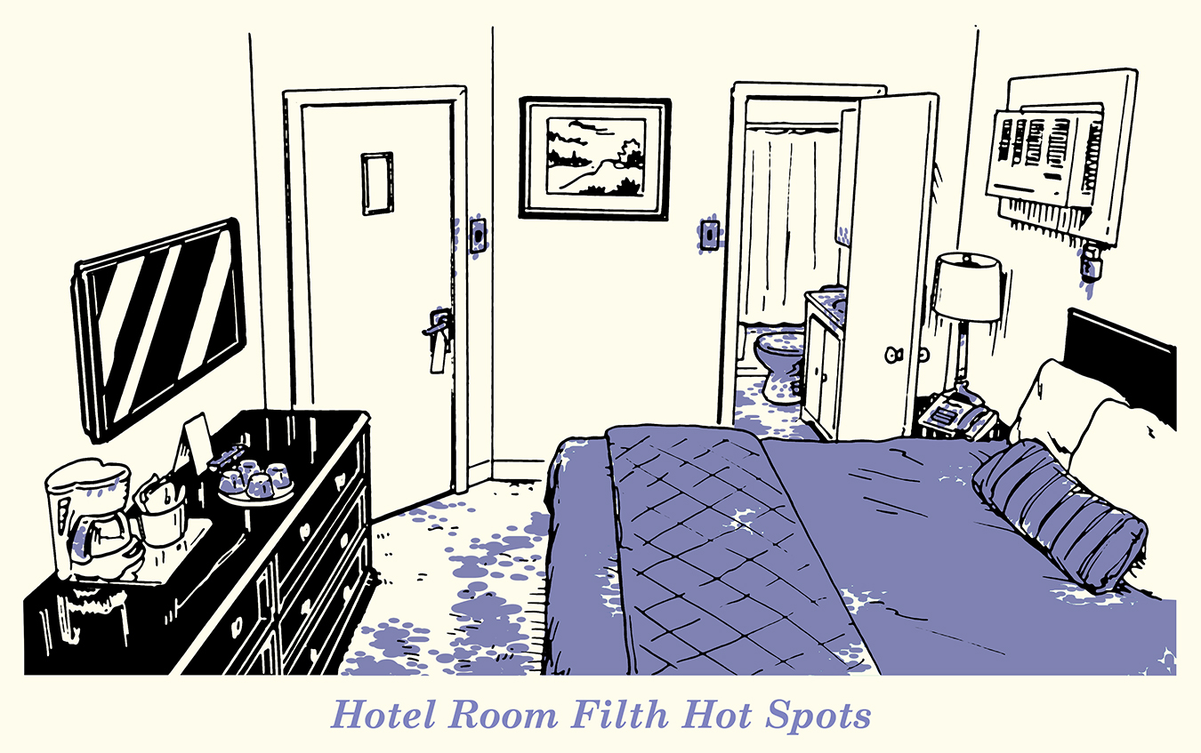 Illustration of a bed room.