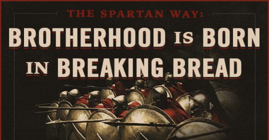 Witness the birth of Spartan brotherhood through the simple act of breaking bread together.