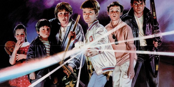 Scene from the movie "The Monster Squad" in which a group of kids are exploring a place.