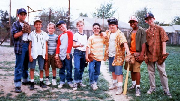 Scene from the movie "The Sandlot" in which boys are ready to play baseball.