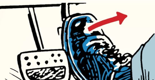 Illustration of a sneaker pressing lightly on a brake pedal with a red arrow indicating upward movement of the foot, showcasing Car Brake Safety.