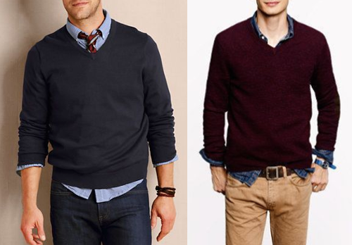 Don'ts of Wearing a V-Neck Sweater 