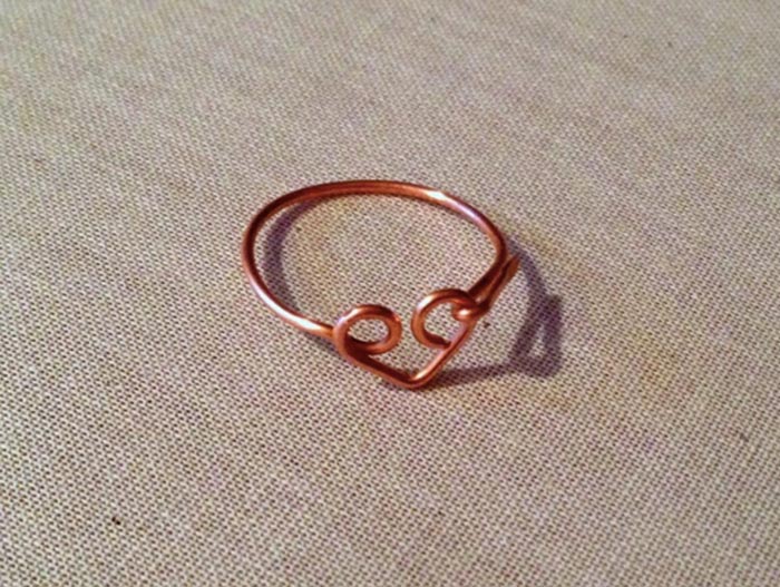 Wire heart ring.
