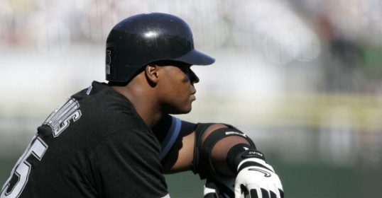 Don't Believe the Hype - A baseball player leans on a baseball bat.