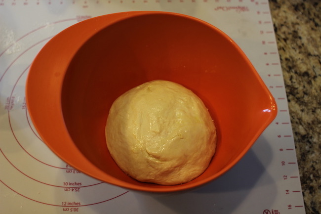 Dough displayed in a baking mat.