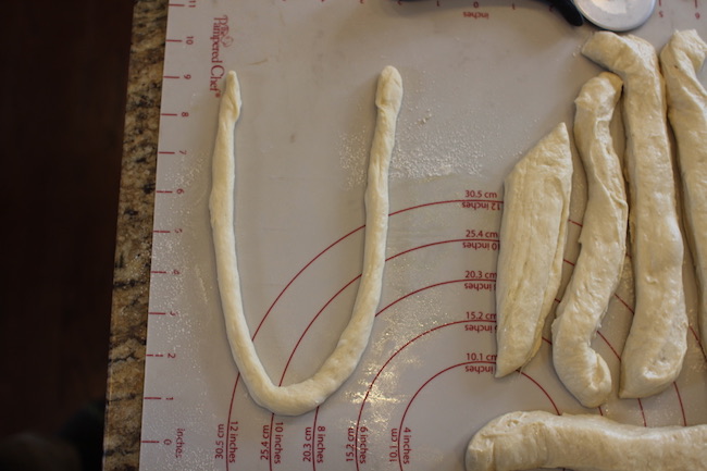 Dough transformed into large U-shape structure.