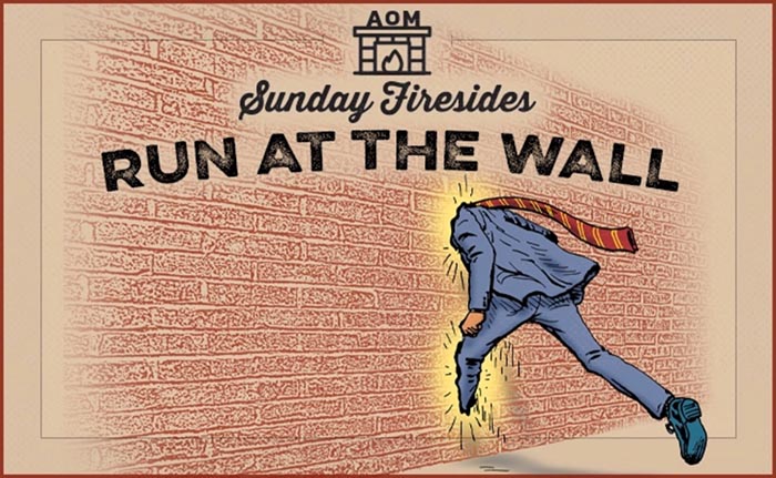 A poster for a run at the wall during Sunday Firesides.