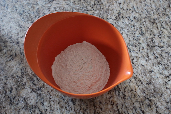Step 1: Mix flour and salt.