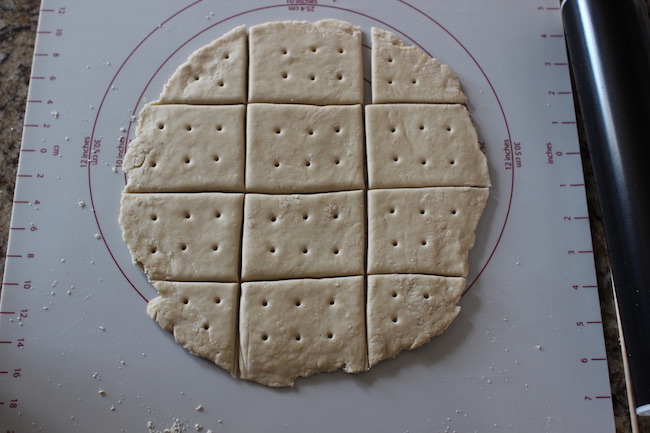 Crackers with holes.