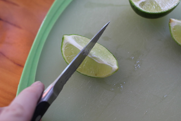 Cutting of lemon.