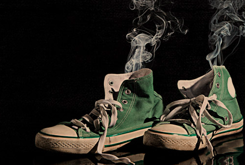 Green sneakers are a stylish pair of shoes that are perfect for casual wear.