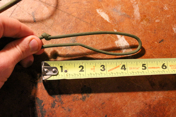 Step 2: From your knot, make a loop that's about 5 inches long.