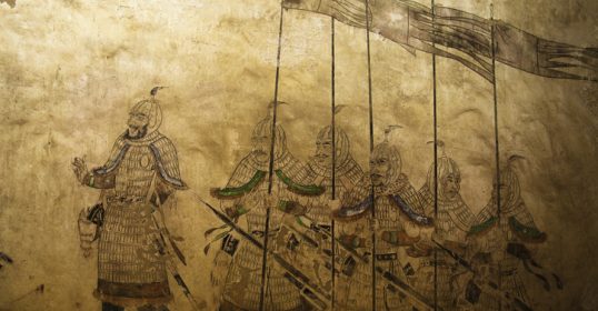 A painting of Chinese warriors showcasing the Art of War.
