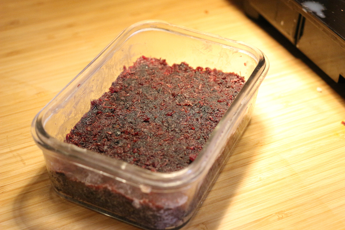 Packed and Cooled Pemmican in a box.