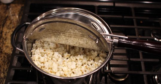 A pot of perfect stovetop popcorn.