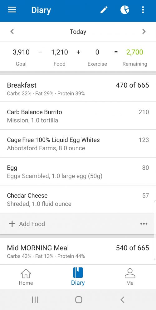 App for tracking macros.