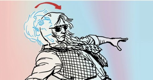 An illustration of a man in a hat.