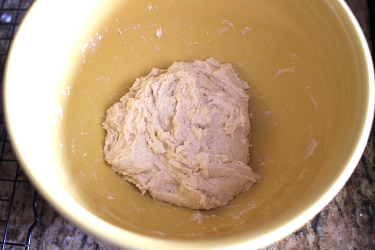 Dough in a bowl.