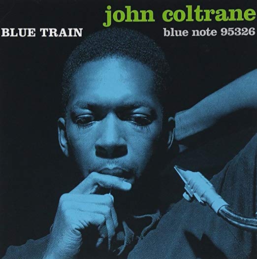 Book cover of Blue Train by John Coltrane.