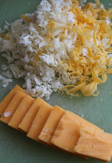 Cheese getting prepared.