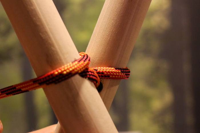 Bring Poles Together with the help of rope. 
