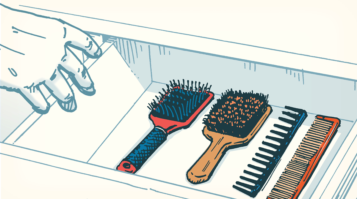 Guide for organizing hair combs for men.