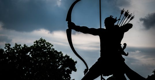 A true calling reflected in the silhouette of a man with a bow and arrow.