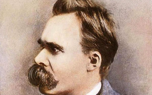 A portrait of a man with a mustache, reminiscent of Nietzsche.