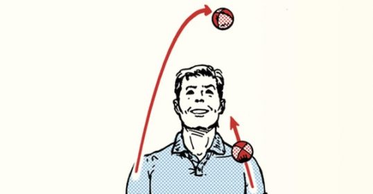 An illustration of a man juggling a ball, showcasing Cool Uncle Tricks.