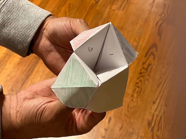 origami fortune teller.