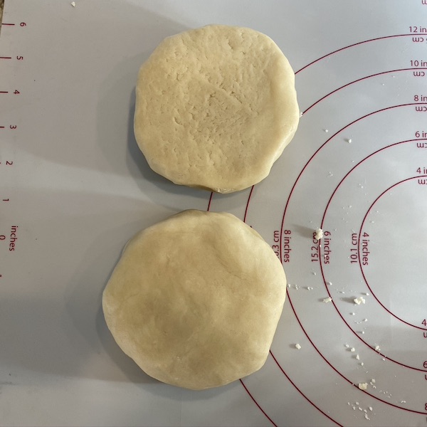 pie dough discs for refrigerating. 