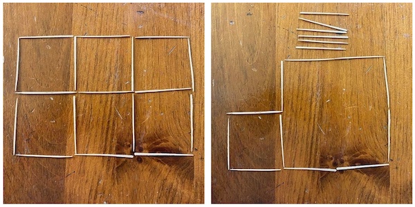 make a square with 4 toothpicks