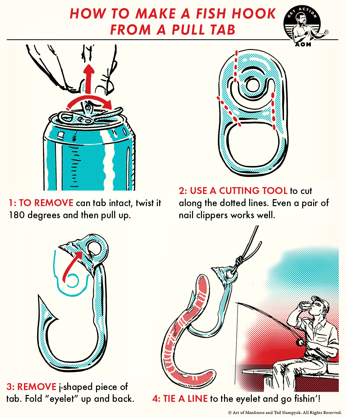 Turn a Can Tab Into a Survival Fish Hook : 3 Steps (with Pictures