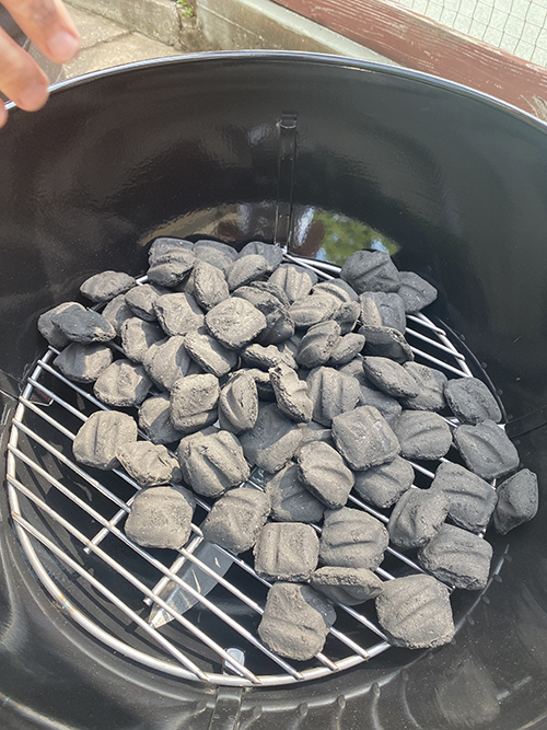 charcoal in kettle