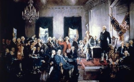 Listen to a podcast on the signing of the United States Constitution by America's Founding Fathers.