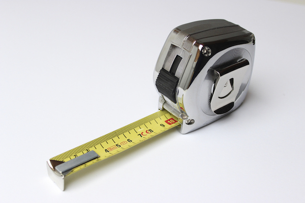 A Tape Measure As Used by People Who Make Their Own Clothes. Stock