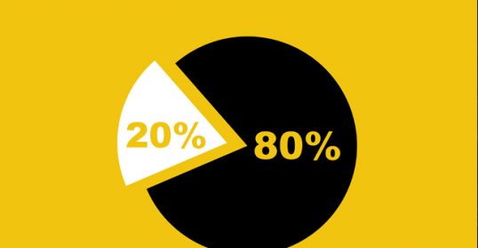 Enhance your understanding of the 80/20 Rule with this informative pie chart displaying just 20%.