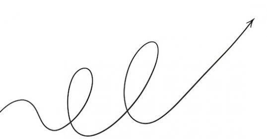 A simple sketch of an arrow pointing upward.