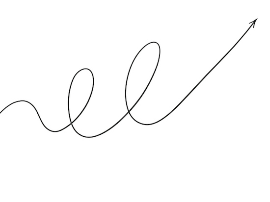 A simple sketch of an arrow pointing upward.