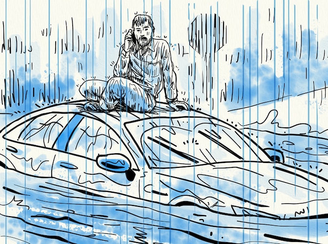 flash flood drawing