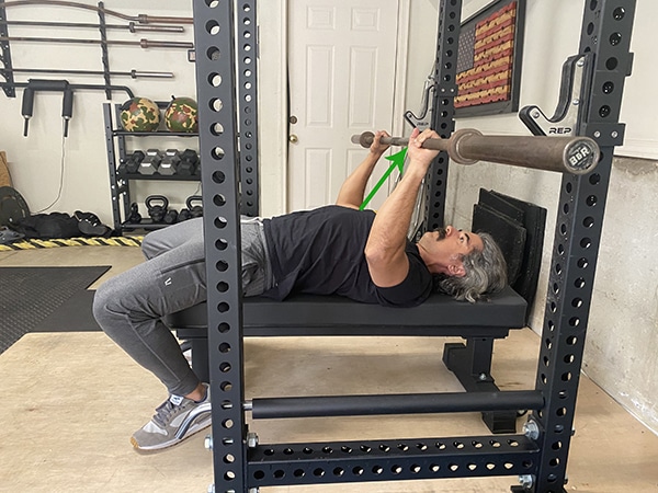 Straight leg bench discount press