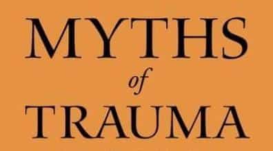 Text on a solid background reading 'Podcast #873: Myths of Trauma'.