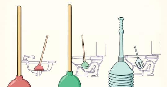 Evolution of light sources from candles and oil lamps to a modern energy-saving bulb, including various types of plungers.