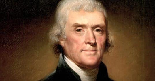 A classic portrait of Thomas Jefferson inspired by his 10 Rules for Life.