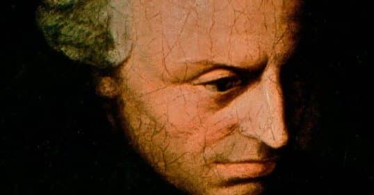 Close-up of a classical painting featuring a male figure with an intense gaze, symbolizing a Kantian Guide to Life Philosophy.